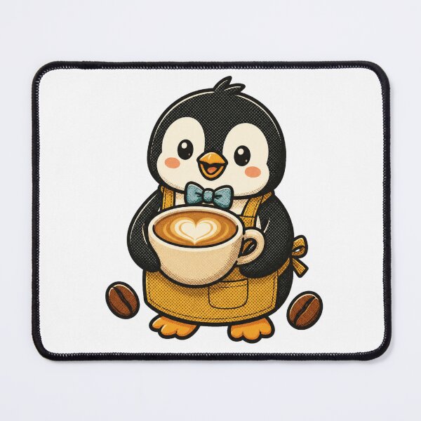 Item preview, Penguin Barista with fine latte art designed and sold by CalipZO.