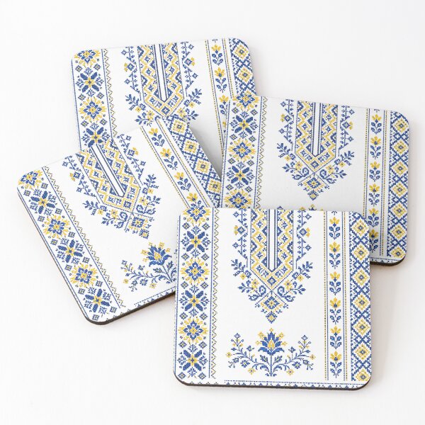 Item preview, Blue and Yellow Floral Embroidery designed and sold by ZYVARENNE.