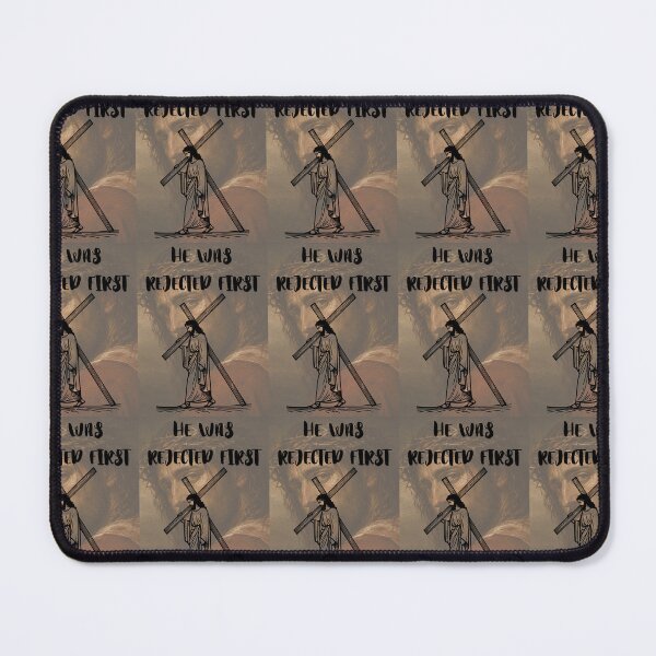 Item preview, He Was Rejected First Jesus Carrying Cross Christian Quote Art designed and sold by Artemis & Woven Collective.