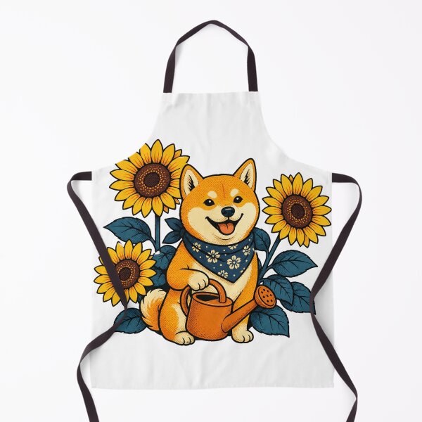 Item preview, Shiba Inu gardener with sunflowers designed and sold by CalipZO.