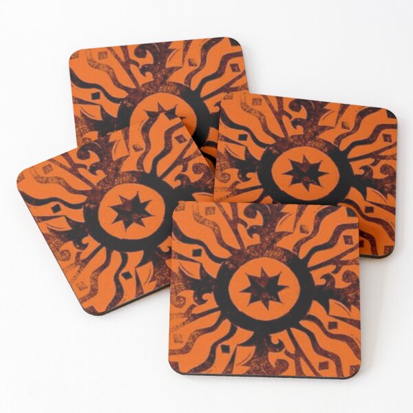 Item preview, Black on orange eight pointed star designed and sold by glowvim.