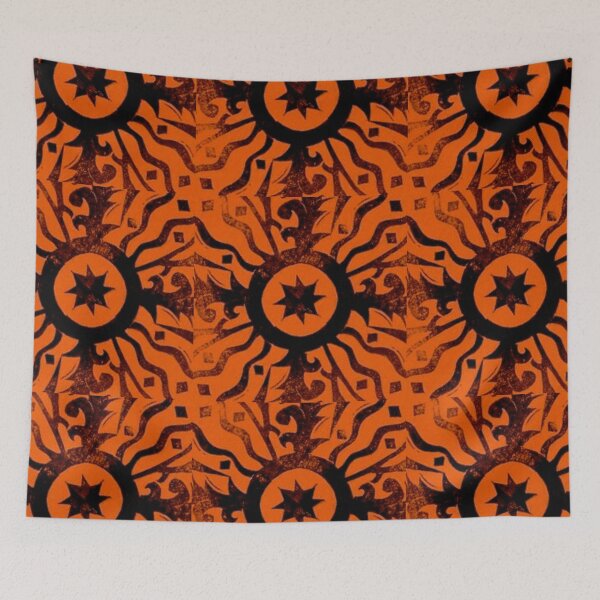 Item preview, Black on orange eight pointed star designed and sold by glowvim.