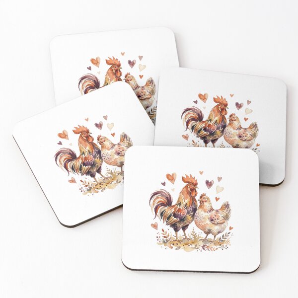 Item preview, Rooster Hen Couple designed and sold by Roy & Tiffany.