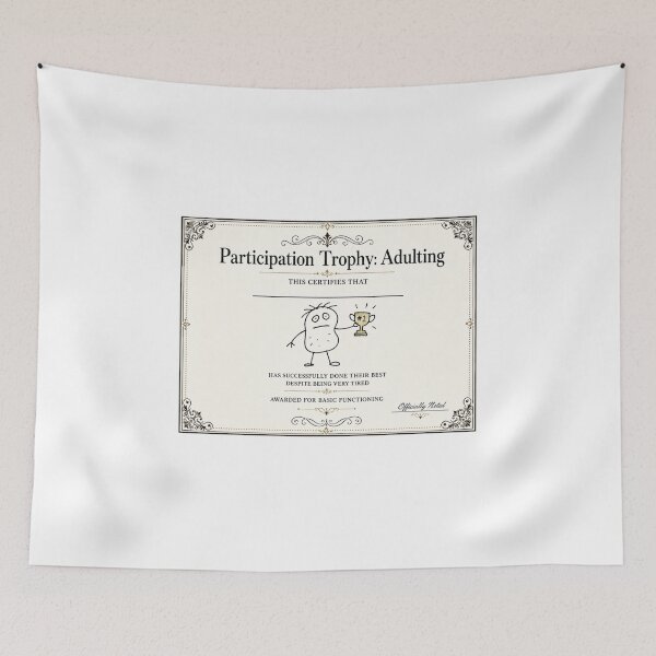 Item preview, Participation Trophy Adulting - Funny Certificate designed and sold by BadDrawingClub.