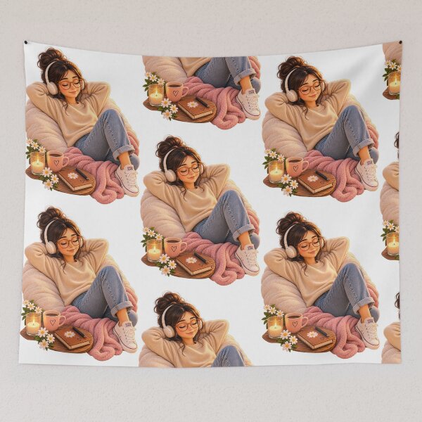 Item preview, Gezellige Herfst Relax Illustratie designed and sold by Qenlo.