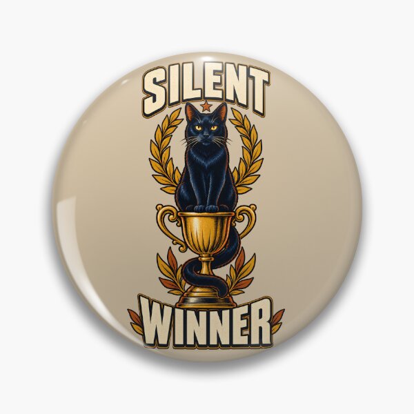 Item preview, Silent Winner – Black Cat on a Golden Trophy designed and sold by VioVibe.