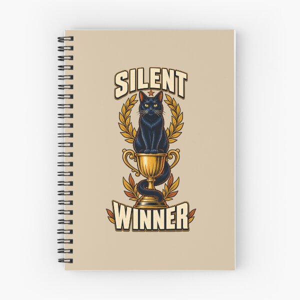 Item preview, Silent Winner – Black Cat on a Golden Trophy designed and sold by VioVibe.