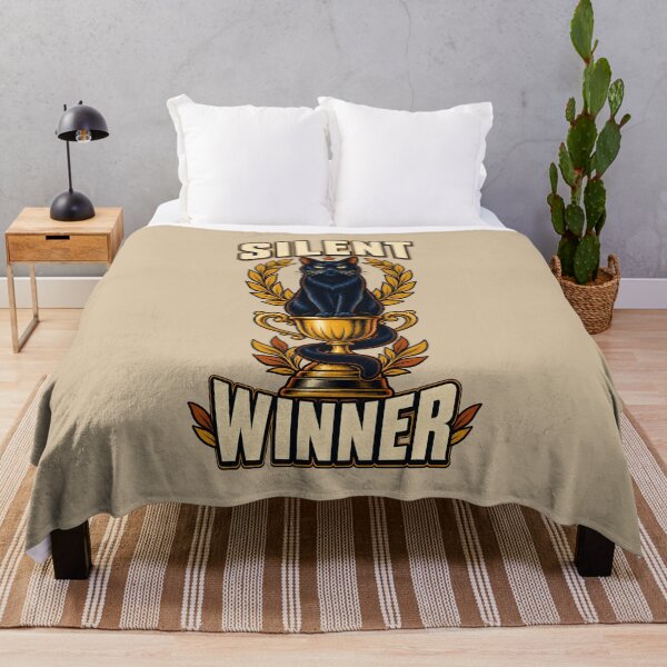 Item preview, Silent Winner – Black Cat on a Golden Trophy designed and sold by VioVibe.