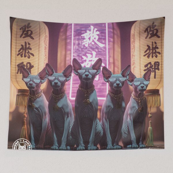 Item preview, Neon Dharma Lantern Cats™ designed and sold by LightMagicUK.