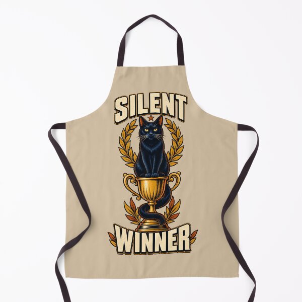 Item preview, Silent Winner – Black Cat on a Golden Trophy designed and sold by VioVibe.