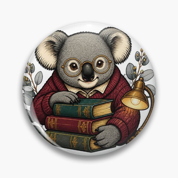 Item preview, Koala librarian with old books designed and sold by CalipZO.