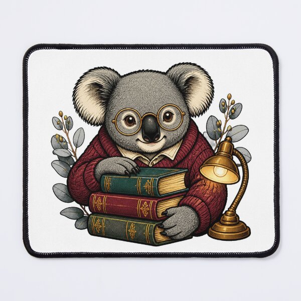 Item preview, Koala librarian with old books designed and sold by CalipZO.