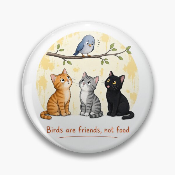 Item preview, Birds Are Friends, Not Food – Funny Cat & Bird Design designed and sold by tomperys.