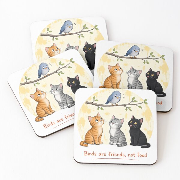 Item preview, Birds Are Friends, Not Food – Funny Cat & Bird Design designed and sold by tomperys.