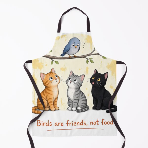 Item preview, Birds Are Friends, Not Food – Funny Cat & Bird Design designed and sold by tomperys.