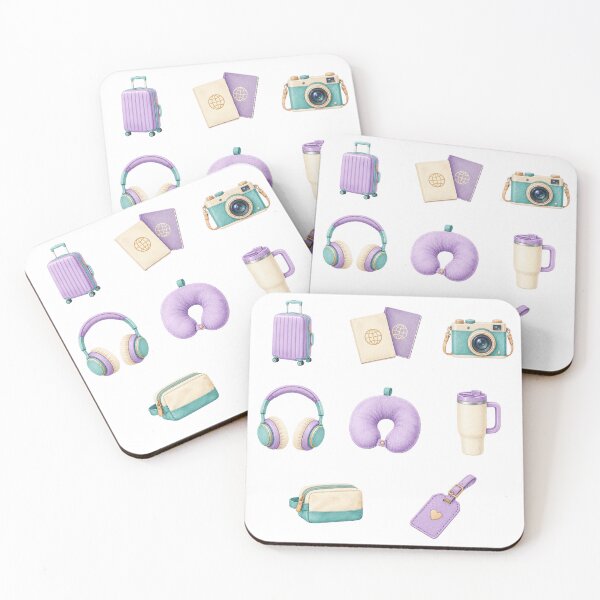 Item preview, Travel Essentials Watercolor Sticker Pack designed and sold by EverydayMade.