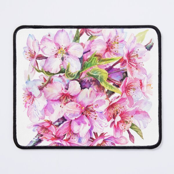 Item preview, Realistic watercolor painting of spring flowers japan cherry tree sakura blossom branch designed and sold by art-tee-ua.