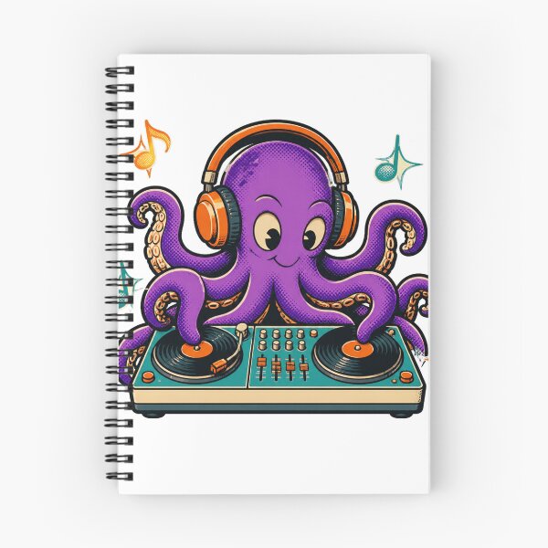 Artikelvorschau, Funky Oktopus DJ mit Schallplatten entworfen und verkauft von CalipZO.