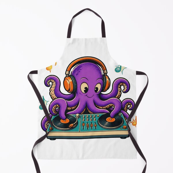Item preview, Funky Octopus DJ with vinyl records designed and sold by CalipZO.