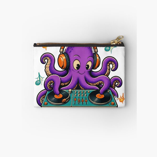 Item preview, Funky Octopus DJ with vinyl records designed and sold by CalipZO.