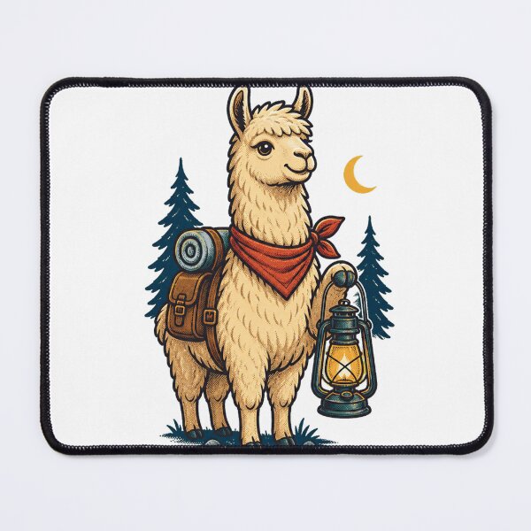 Item preview, Lama Camper with glowing lantern designed and sold by CalipZO.