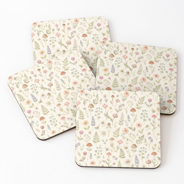 Item preview, Watercolor Cottagecore Wildflowers and Mushrooms Pattern designed and sold by Juli21794.