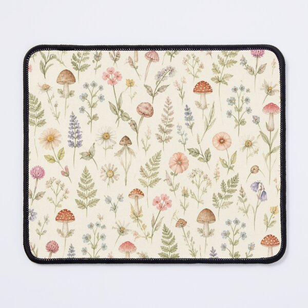 Item preview, Watercolor Cottagecore Wildflowers and Mushrooms Pattern designed and sold by Juli21794.