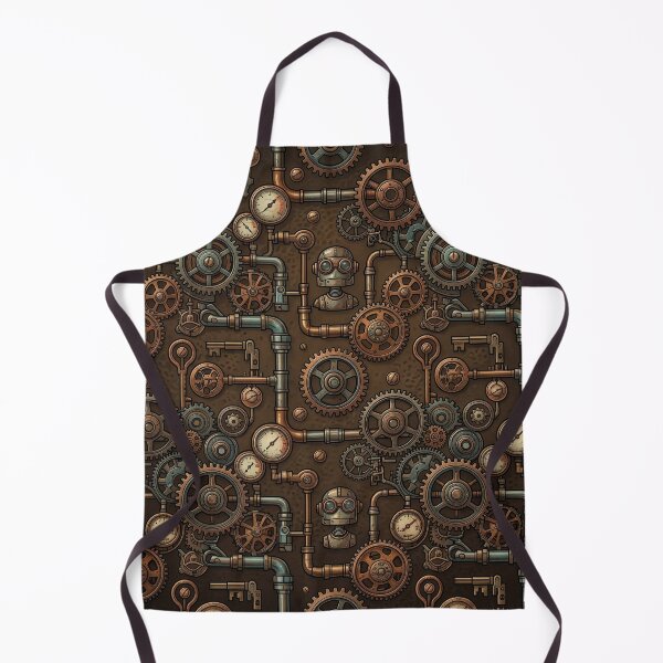 Item preview, Steampunk Robot and Vintage Gears Pattern designed and sold by OrakArt.