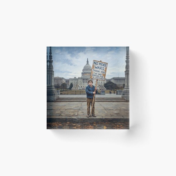 Item preview, Teenage Boy Protesting Wars designed and sold by Home Decor Art.