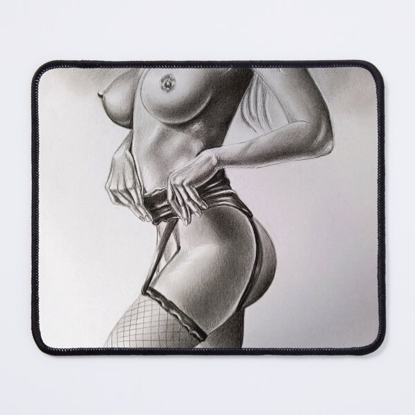 Item preview, Sexy Erotic girl nudo original pencil drawing by Jecawuart designed and sold by Jelena Vučković.