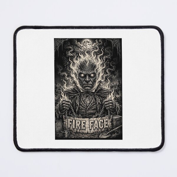 Item preview, Fire Face - Fiery Horror Ghoul Graveyard Art designed and sold by WeirdWheeledArt.