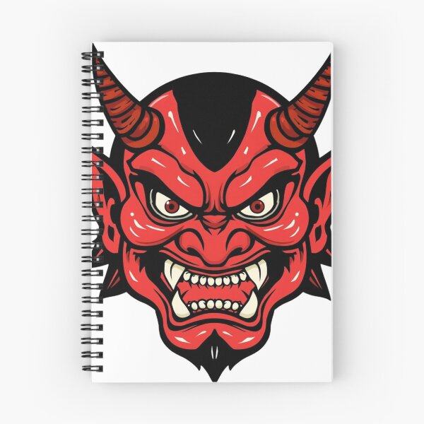 Item preview, Fierce Red Japanese Oni Mask Illustration designed and sold by appareshop88.