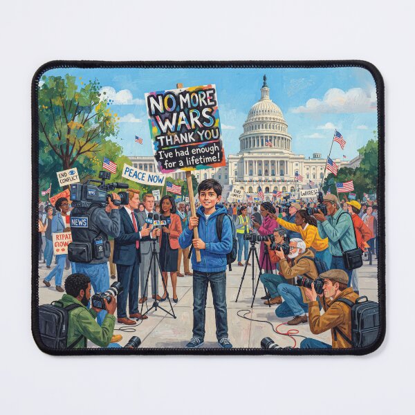 Item preview, Teenage Boy Protesting Wars designed and sold by Home Decor Art.