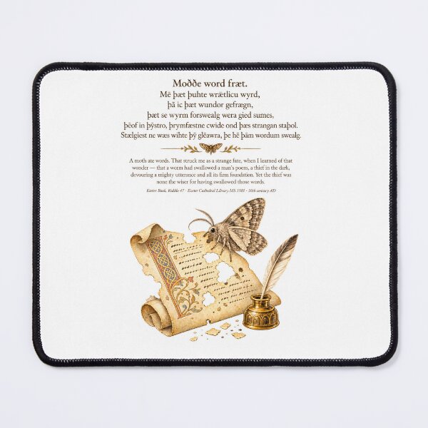 Item preview, The Moth That Ate Words — Exeter Book Riddle Print designed and sold by The Painted Fence.