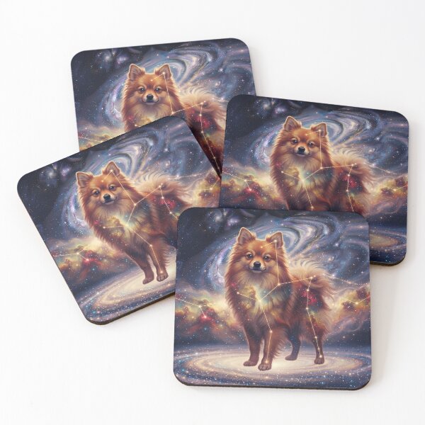 Item preview, Cosmic Fox Pomeranian: The Stellar Guardian & Amber Nebula Soul designed and sold by SOOstudio73.