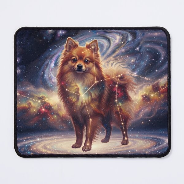 Item preview, Cosmic Fox Pomeranian: The Stellar Guardian & Amber Nebula Soul designed and sold by SOOstudio73.