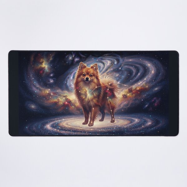 Item preview, Cosmic Fox Pomeranian: The Stellar Guardian & Amber Nebula Soul designed and sold by SOOstudio73.