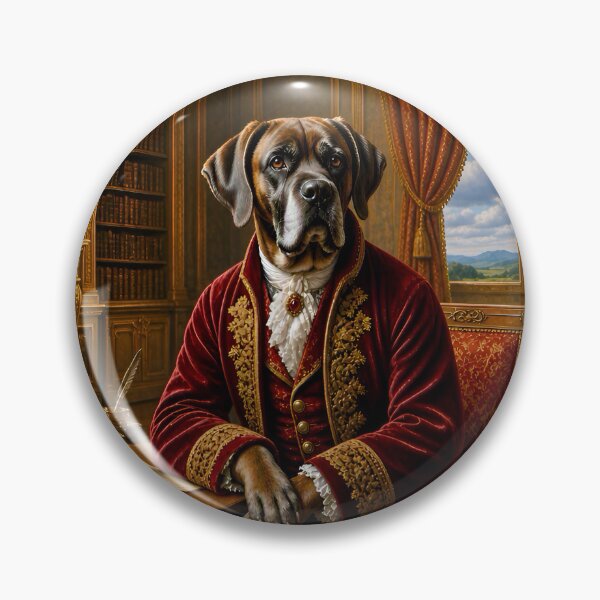 Item preview, Aristocrat Dog in Red Velvet Coat designed and sold by TinCatOutPost.