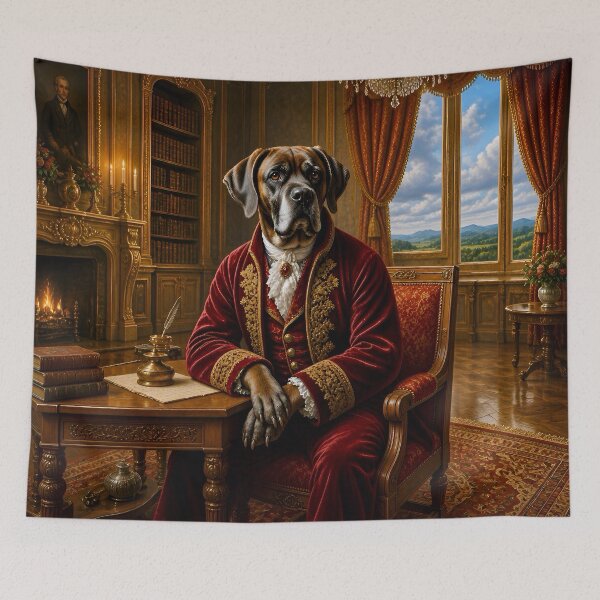 Item preview, Aristocrat Dog in Red Velvet Coat designed and sold by TinCatOutPost.