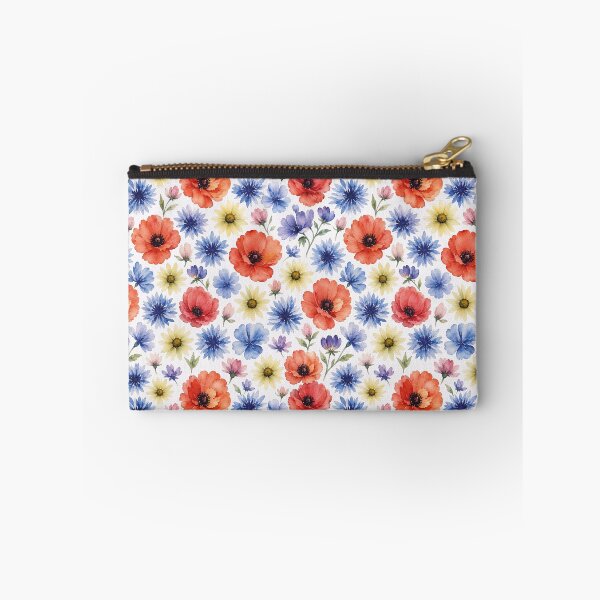 Item preview, Watercolor Poppies and Cornflowers Wildflower Pattern designed and sold by MoxisWatercolor.