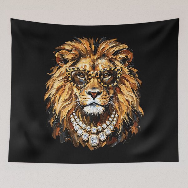 Item preview, Glam Lion Sunglasses Bling Big Cat Lover Cool Wild Animal designed and sold by Mykittens69.