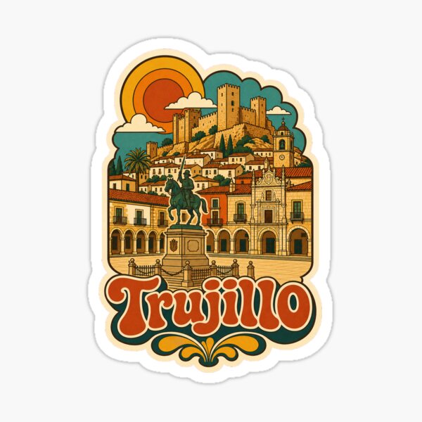 Item preview, Trujillo Spain Travel Souvenir - Retro Illustration designed and sold by VisualArtsOasis.