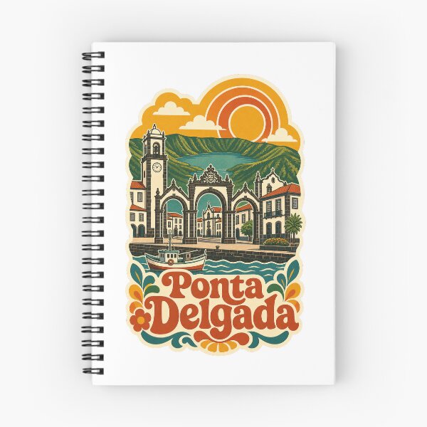 Item preview, Ponta Delgada Portugal Travel Souvenir - Retro Illustration designed and sold by VisualArtsOasis.