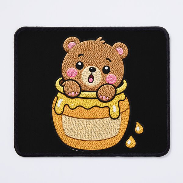 Item preview, Clumsy Bear Stuck in Honey Jar Kawaii Embroidery Patch designed and sold by ColorSplash123.
