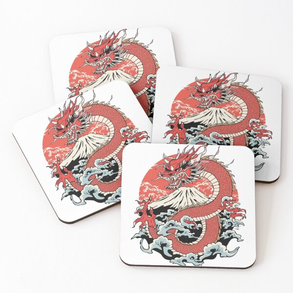 Item preview, Crimson Dragon and Mount Fuji: Traditional Japanese Art Style designed and sold by appareshop88.