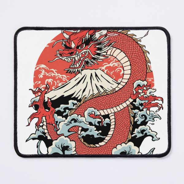 Item preview, Crimson Dragon and Mount Fuji: Traditional Japanese Art Style designed and sold by appareshop88.
