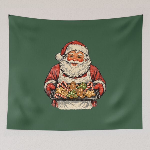 Item preview, Vintage Santa Claus Baking Cozy Christmas Cookies Retro 1950s Art Gift designed and sold by Artycom.