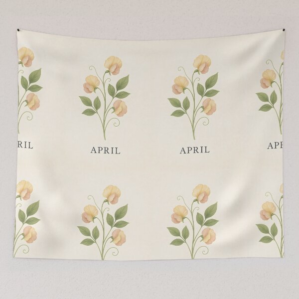 Item preview, April Sweet Pea Birth Flower, Vintage Botanical Floral Wall Art designed and sold by NarjaShop.