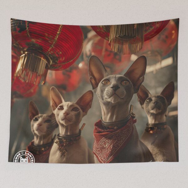 Item preview, Crimson Order Lantern Cats designed and sold by LightMagicUK.