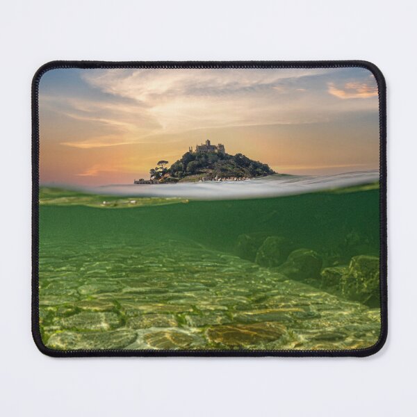 Item preview, St Michaels mount Cornwall,causeway underwater at sunset designed and sold by kathleenjean.